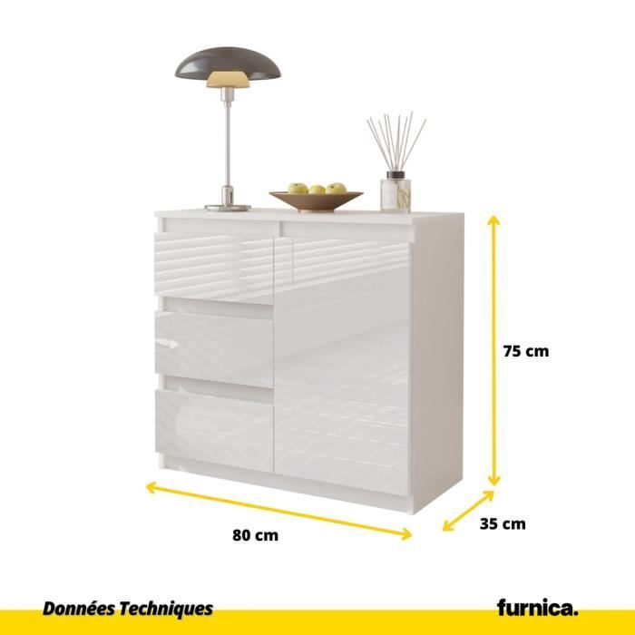 Commode 4 tiroirs MARKSKEL gris