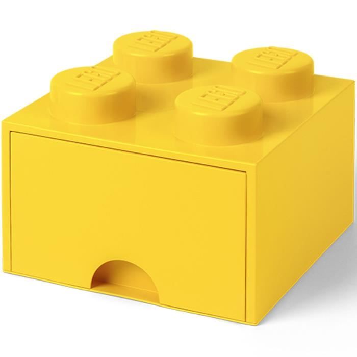 LEGO 40051732 Boîte bac Brique de rangement empilable Légo 4 plots 1 tiroir  Plastique Jaune H18 x 25 x 25 cm - Cdiscount Maison