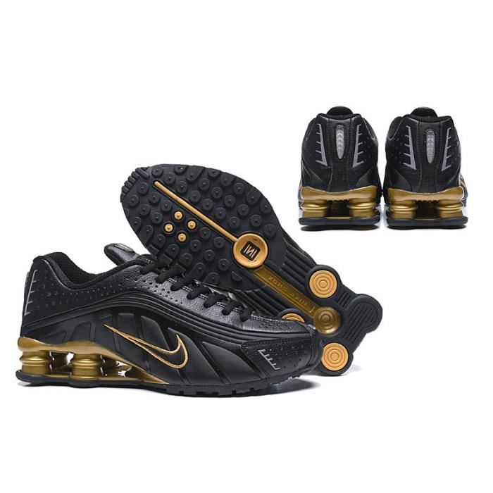 NIKE SHOX R4 Baskets Homme Noir Or Noir et or Cdiscount Chaussures