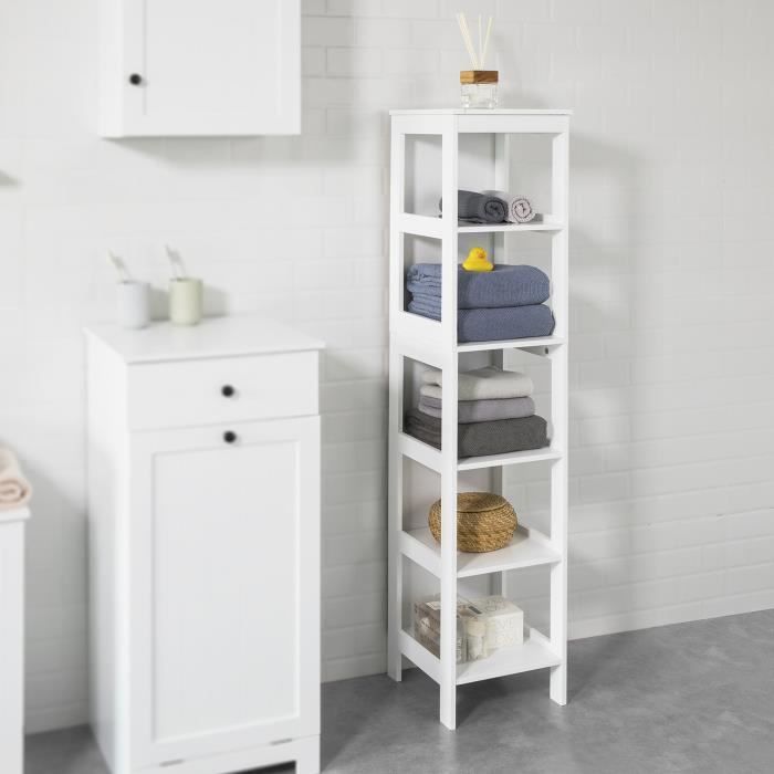 SoBuy FRG236-W Meuble Colonne de Salle de Bain Armoire Haute Meuble  Rangement - L32cm x P30cm x H170cm – Blanc : : Cuisine et Maison