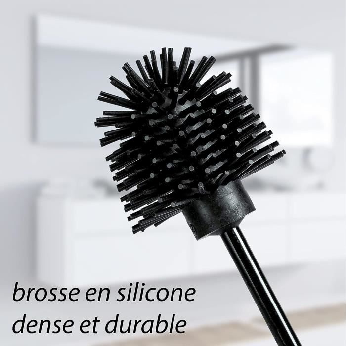 BROSS® Brosse WC Silicone Noire - Brosse Toilettes WC Silicone