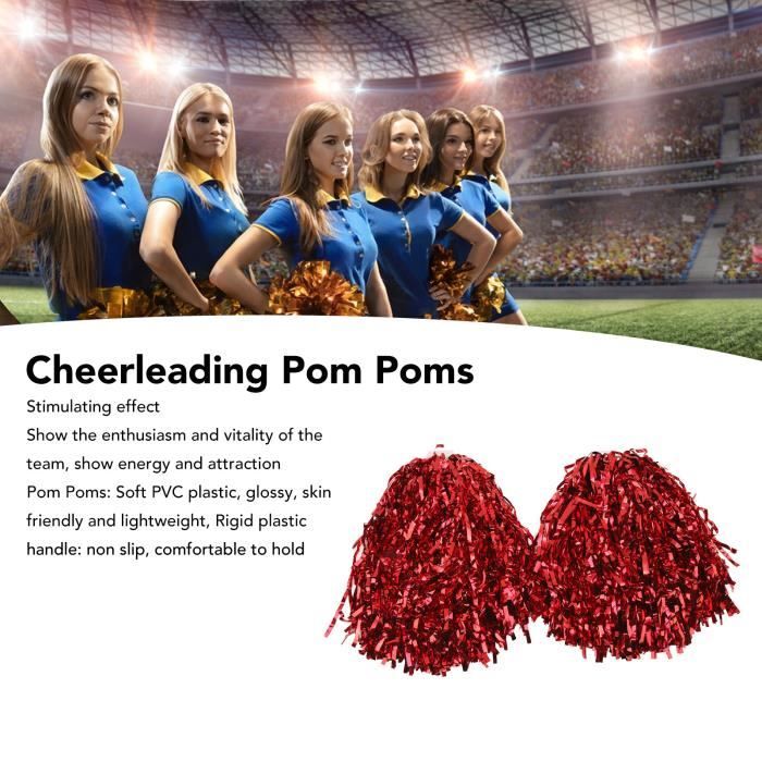 VGEBY 2PCS Pompons de Cheerleading, Shakers de Fête avec Poignée