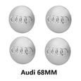 Lot de 4 centre de roue cache moyeu Remplacement pour Audi 68mm Argent 8D0 601 170 A003-2