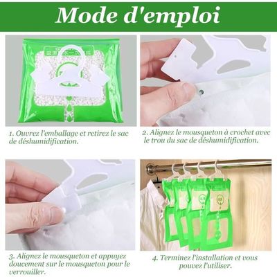 PEKGRIL Lot De 14 Sacs Déshumidificateurs Suspendus, Sans Parfum, 425g, Pour Placard, Salle De Bain, Cuisine, Capacité 1L D'eau