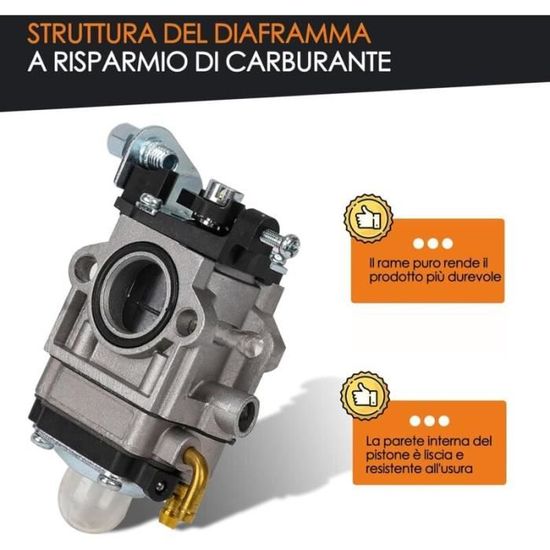Carburateur Pour Débroussailleuse 40cc à 52cc 2 Temps - Kit Complet Avec Membranes, Joints Et Pompe D'amorçage