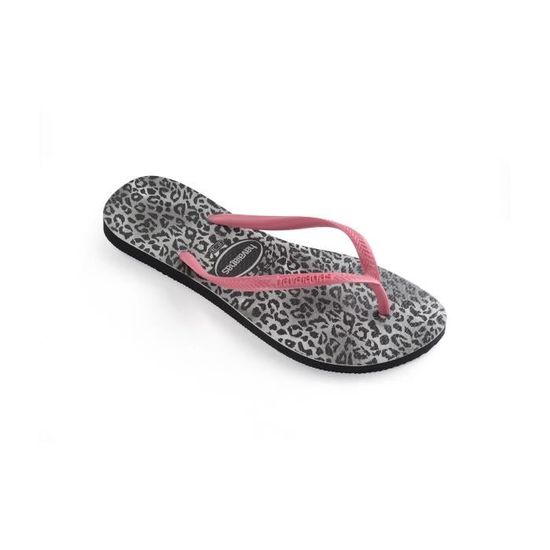 Tongs Femme Havaianas Slim Leopard Noir Adulte Imprim l opard