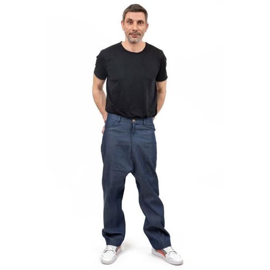 Fantazia Pantalon jean homme Pantalon sarouel droit jean denim
