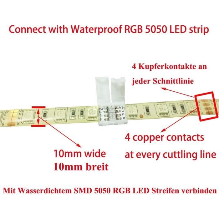 LitaElek RGB 5050 Connecteur de Ruban LED Connecteur Rapides de