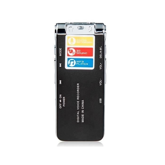 8G - Mini enregistreur vocal à écran LCD, lecteur MP3, Dictaphone