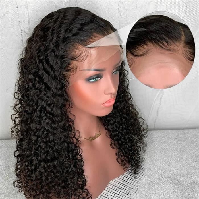 Perruque Femme lace frontal Cheveux Humain Ondul e Perruque Pas
