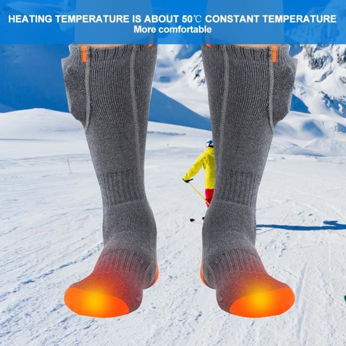 Chaussettes chauffantes électriques, avec batterie Rechargeable, pour  l'hiver, pour homme et femme, pour l'extérieur, pour moto, ski, pêche -  AliExpress