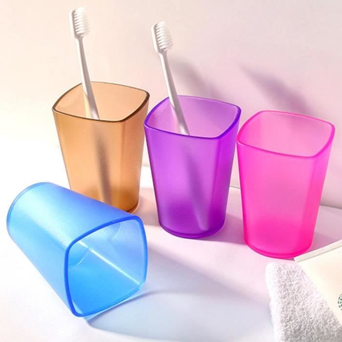 ABOOFAN Gobelet À Brosse À Dents en Verre Transparent 11.40X8.50X8.50Cm Tasse De Salle De Bain Polyvalente pour Rinçage Buccal Et Usage Quotidien