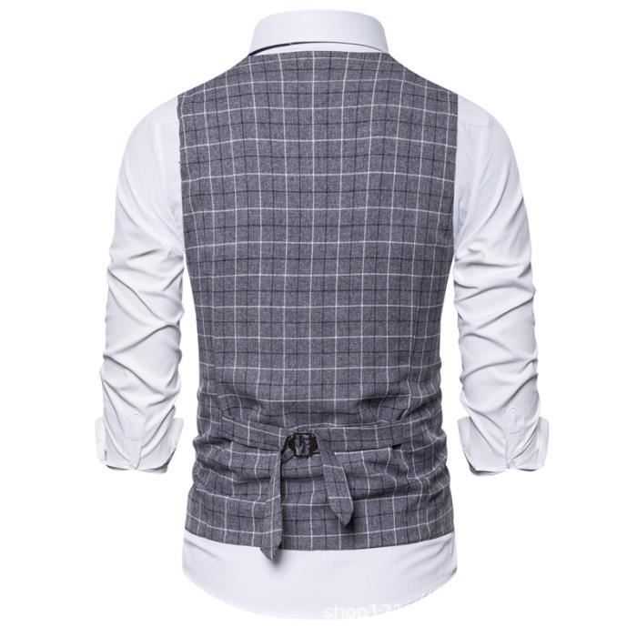Gilet Homme élégant Sans Manches, Col V, Slim Fit - Idéal Costume Ou Décontracté