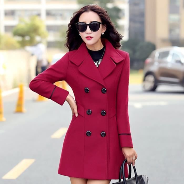 Caban shop rouge femme