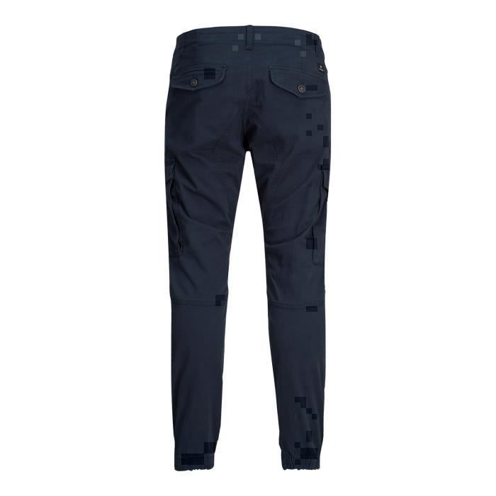 Pantalon Cargo JACK JONES PAUL FLAKE AKM 542 Bleu Marine Coupe slim classique Coton biologique Bleu Marine Cdiscount Pret a Porter