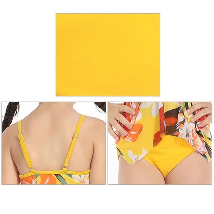 Maillot De Bain Pour Fille Maillot De Bain 1 Piece Fille - Plage Sport Swimwear Imprimu00e9 Floral Racerback Pour Enfant Bikini Sans Manches Children Bathing Costume Maillot De Bain Fille 1 Piece