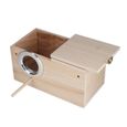 Qiilu boîte d'élevage de perroquet Accessoires de cage de cage de nid d'oiseau en bois de qualité pour perroquet (ouverture à-3