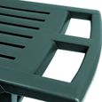 Chaise longue Zircone pliable vert plastique PVC dossier réglable 5 positions 2 roues bain de soleil jardin terrasse extérieur-3