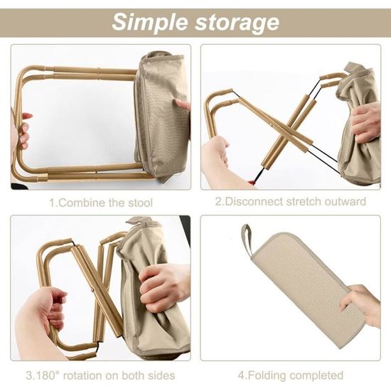 Chaise De Camping Pliable Avec Sac - Tabouret Léger Compact Pour Pêche, Randonnée Et Pique-nique