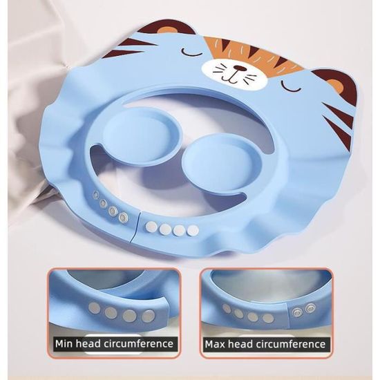 2 Bonnets De Bain Bébé Réglables - Visière Pour Protéger Les Yeux Du Shampoing - Confortables, Matériau EVA Doux - 2