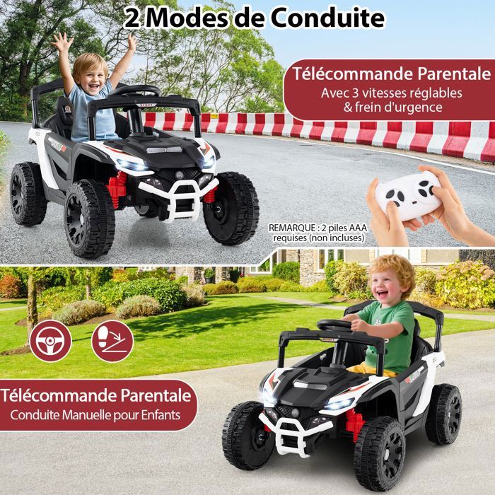 Voiture électrique pour enfants DREAMADE - 6 roues antidérapantes - 4 moteurs puissants - Rouge