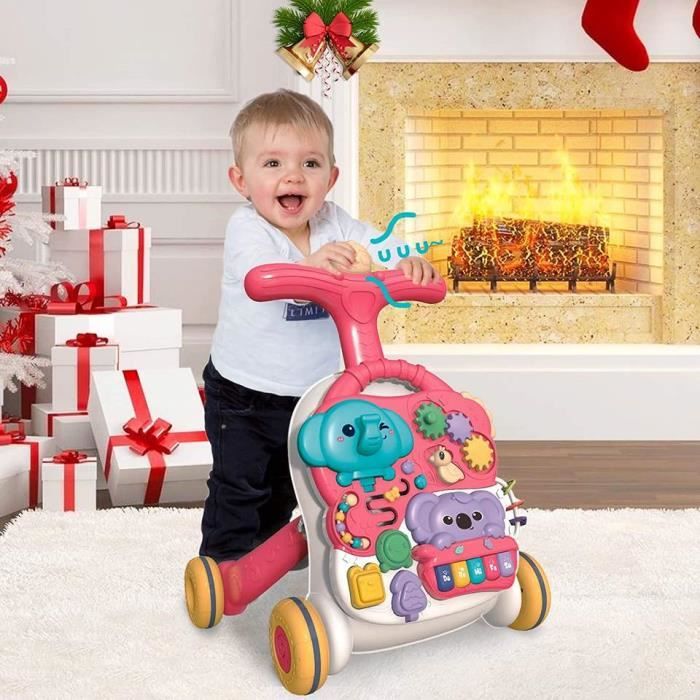 Trotteur 2 En 1 Assis Debout Avec Roulettes Table De Divertissement Trotteur Interactif Pour Apprendre Marcher