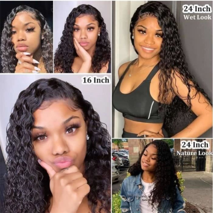 Perruque Femme lace frontal Cheveux Humain Ondul e Perruque Pas