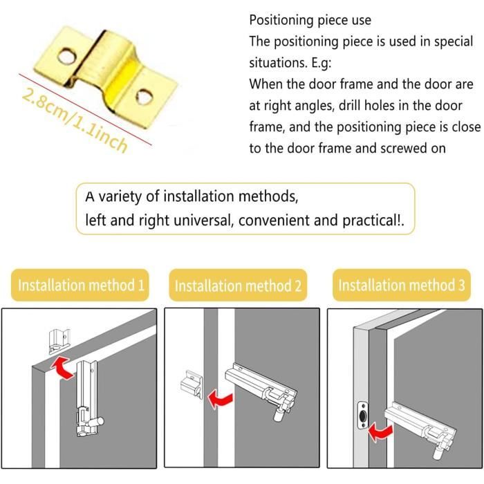 Lot De 4 Verrous De Porte Coulissante En Acier Inoxydable À Angle Droit