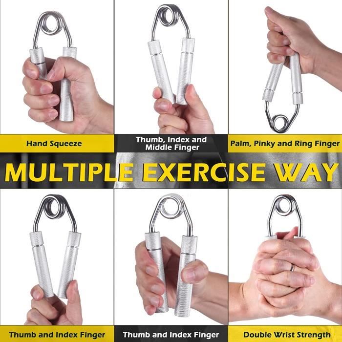 C Hand Grip Strengthener 2 Pcs Résistance Réglable 5-60kg Poignee Musculation Avant Bras Main