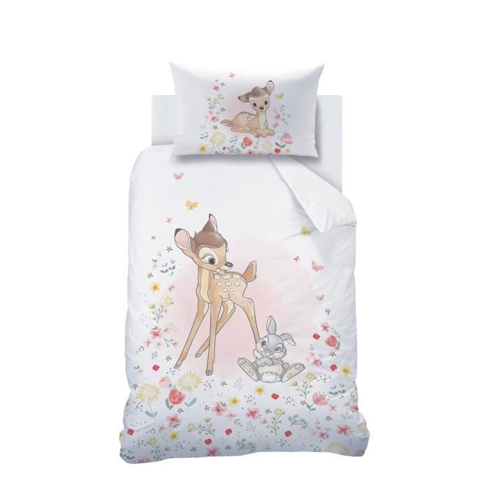 Bambi Disney - Parure De Lit Coton Bébé - Housse De Couette 100x135 Cm Et  Une Taie D'oreiller 40x60 Cm à Prix Carrefour