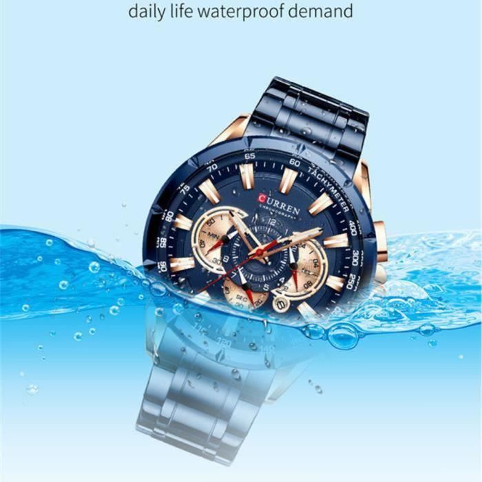 Montre Homme Marque de Luxe Chronographe Bracelet Acier Dateur