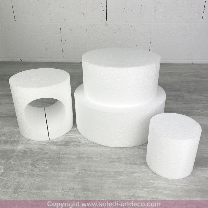 Lealoo Pièce Montée XXL Polystyrène Haute Densité 6 Étages - Hauteur 42 Cm Base 60 Cm