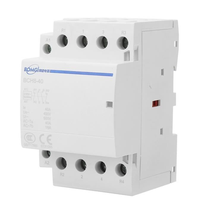4-poliges AC-Schütz 20A – 4NO, 220V/230V, Für Hutschiene, Haushalt & Industrie, 25A Thermischer Strom, 500V Isolationsspannung, 30 Schaltspiele/h