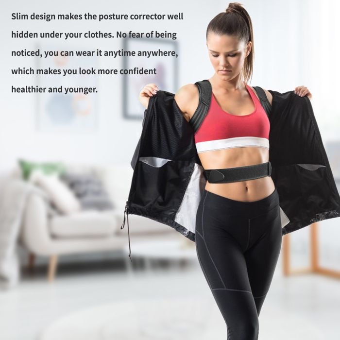 Correcteur De Posture IThrough – Ajustable Et Confortable Pour Le Dos Et Les Épaules – Noir