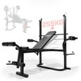 Physionics® Banc de Musculation Multifonction - Inclinable, Charge Max. 255 kg - Station, Banc d'Haltérophilie Complet, Fitness-0