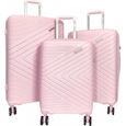 Set de 3 valises 55cm-65cm-75cm Synthétique ROSE PâLE - BA8001A3 - -0
