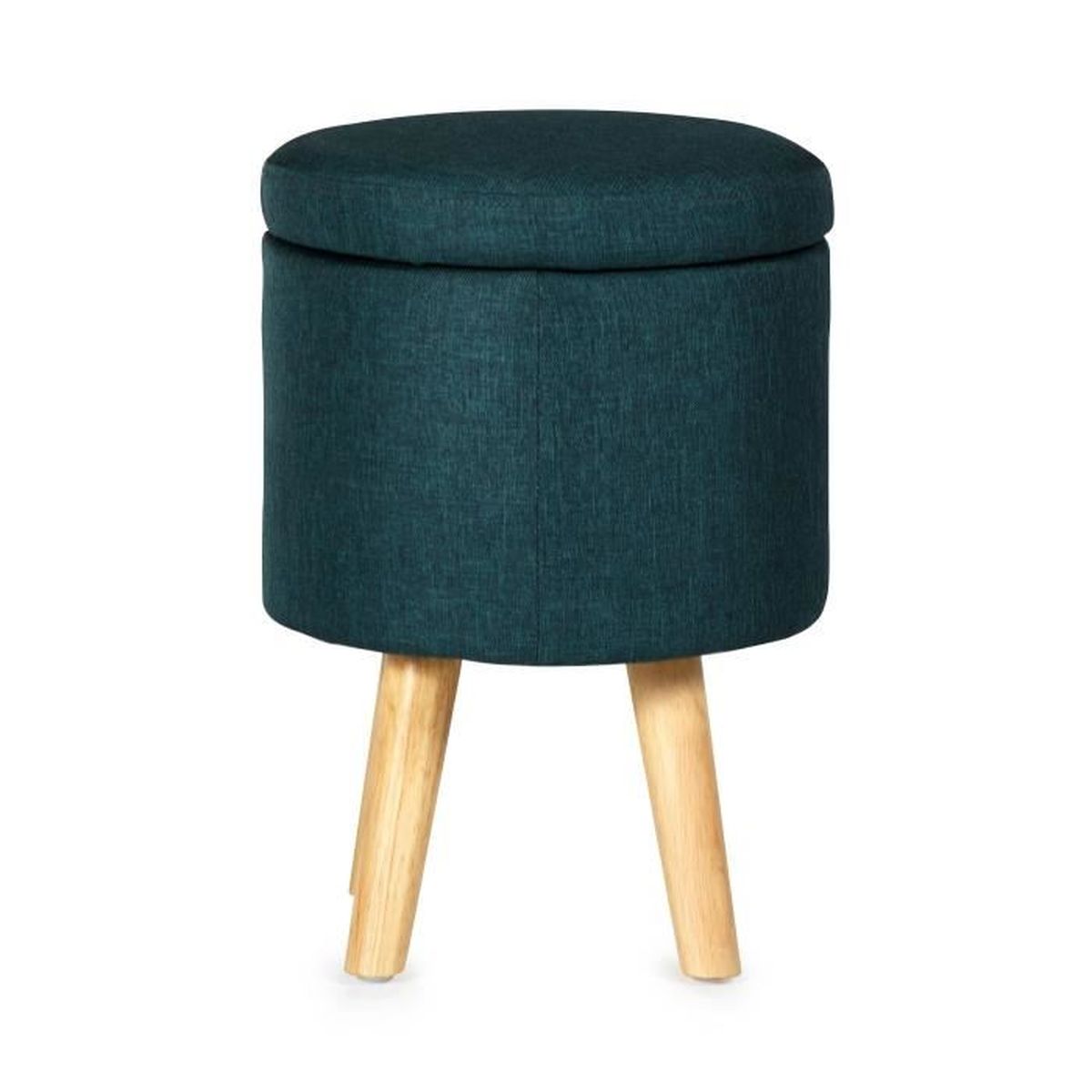Carry Meuble Pouf Rond En Tissu Vert Avec Rangement Vert Achat
