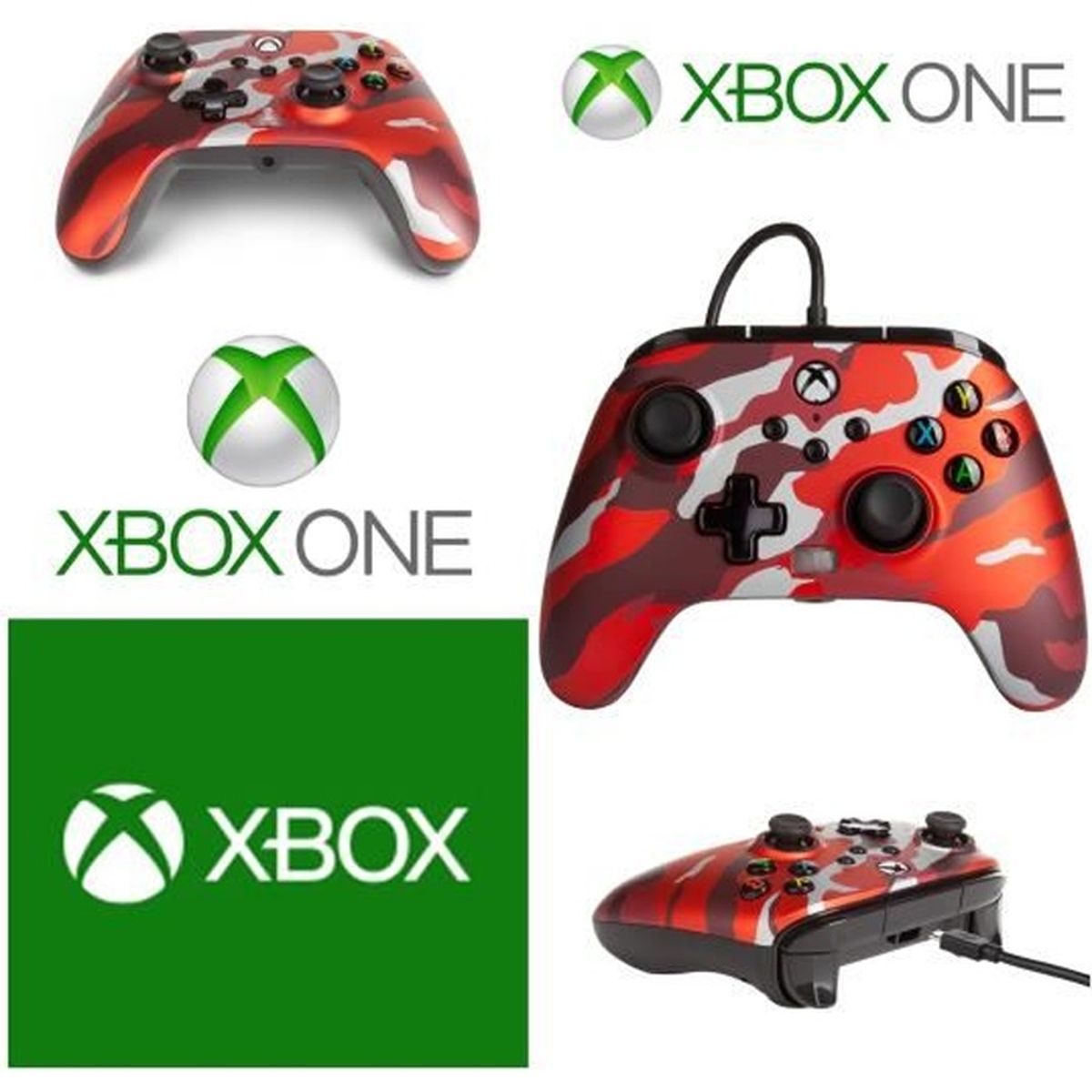 Xbox one XS + PC MICROSOFT filaire 3M ROUGE CAMOUFLAGE