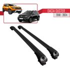 WILTEC Pour Dacia Duster 2018-2024 Barres de Toit ACE-1 Railing Porte-Bagages de voiture / Noir