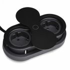 SOTECH Prise encastrable 2 x prises Schuko noir avec fiche avec élément de prise à couvercle rotatif push to open