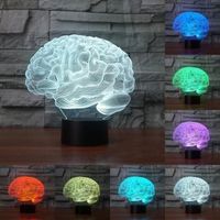 ANG Forme Du Cerveau 3D Illusion Lampe 7 Changement de Couleur Tactile LED Nuit Lumière Bureau Atmosphère Lampe Nouveauté Éclairag