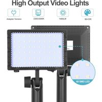 EMART Panneau LED Lumière,Kit d'éclairage de Photographie Portable de Lumière Continue 5500K,Lampe de Photographie de Bureau avec