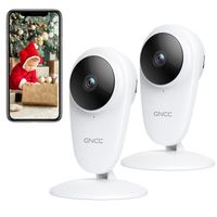 GNCC C1 Caméra de Surveillance WiFi, 2 Pièces Caméra de Sécurité Intérieure 1080P, Camera Maison pour Bébé/Animal, Détection de Mouv