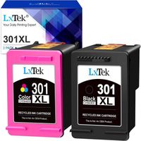 301 XL Cartouches d'encre Remanufacturées LXTEK 2 Pack Compatibles pour HP 301 pour Deskjet 1000 1010 1050 1050A 1510 1510 1512