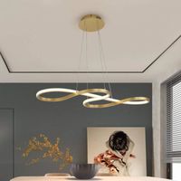 Suspension LED Lampe pour Plafond Haut Doré Lustre Note de Musique Original Salle à Manger Eclairage Intérieur Salon Cuisine