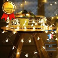 TD® Guirlande Lumineuse à LED de Noël Étoiles Blanc Chaud Éclairage Lumières Décoratives pour Fête Noël 6M 40LEDs Bo06543
