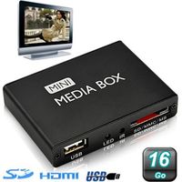 Mini Boitier Passerelle Multimédia Lecteur 1080P HDMI Téléviseur HDtv 16Go Noir Plastique YONIS