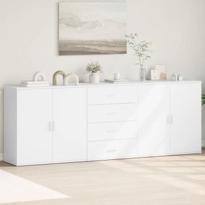 Bahut de Salon,Armoire de Cuisine,Lot de 3 Buffets pour Salle à Manger, Blanc ,bois d'ingénierie BONNIE B77809741