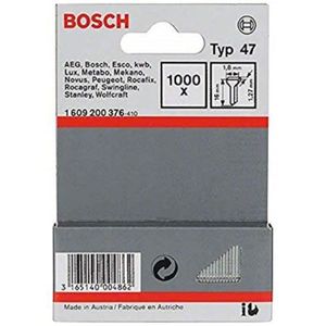 Bosch Accessories 2609255810 Set de 1000 clous d'agrafage Type 47 Longueur 19 Tête Largeur 1,8 mm Epaisseur 1,27 