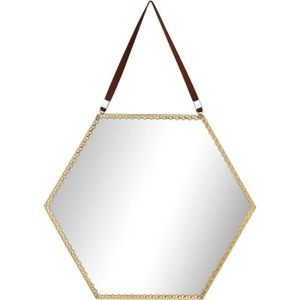MIROIR Miroir Mural Hexagonal Décoratif Doré 10 X 25,9 Cm
